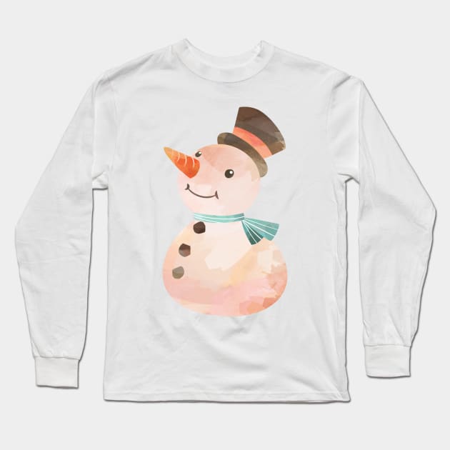 funny snowman Long Sleeve T-Shirt by MiRaFoto